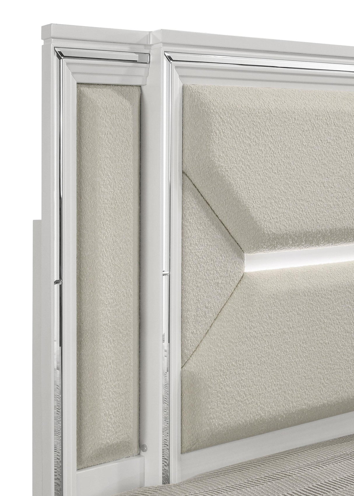 Marmore White 64-inch Eastern King Panel Bed LED Headboard by Coaster at Eve Furniture