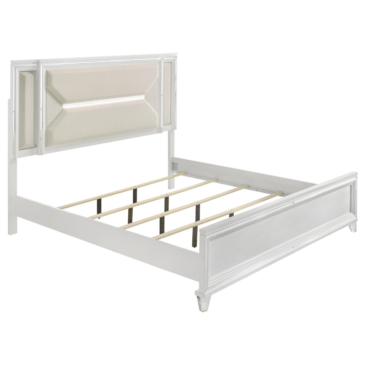 Marmore 64-inch California King Bed LED Headboard White by Coaster at Eve Furniture