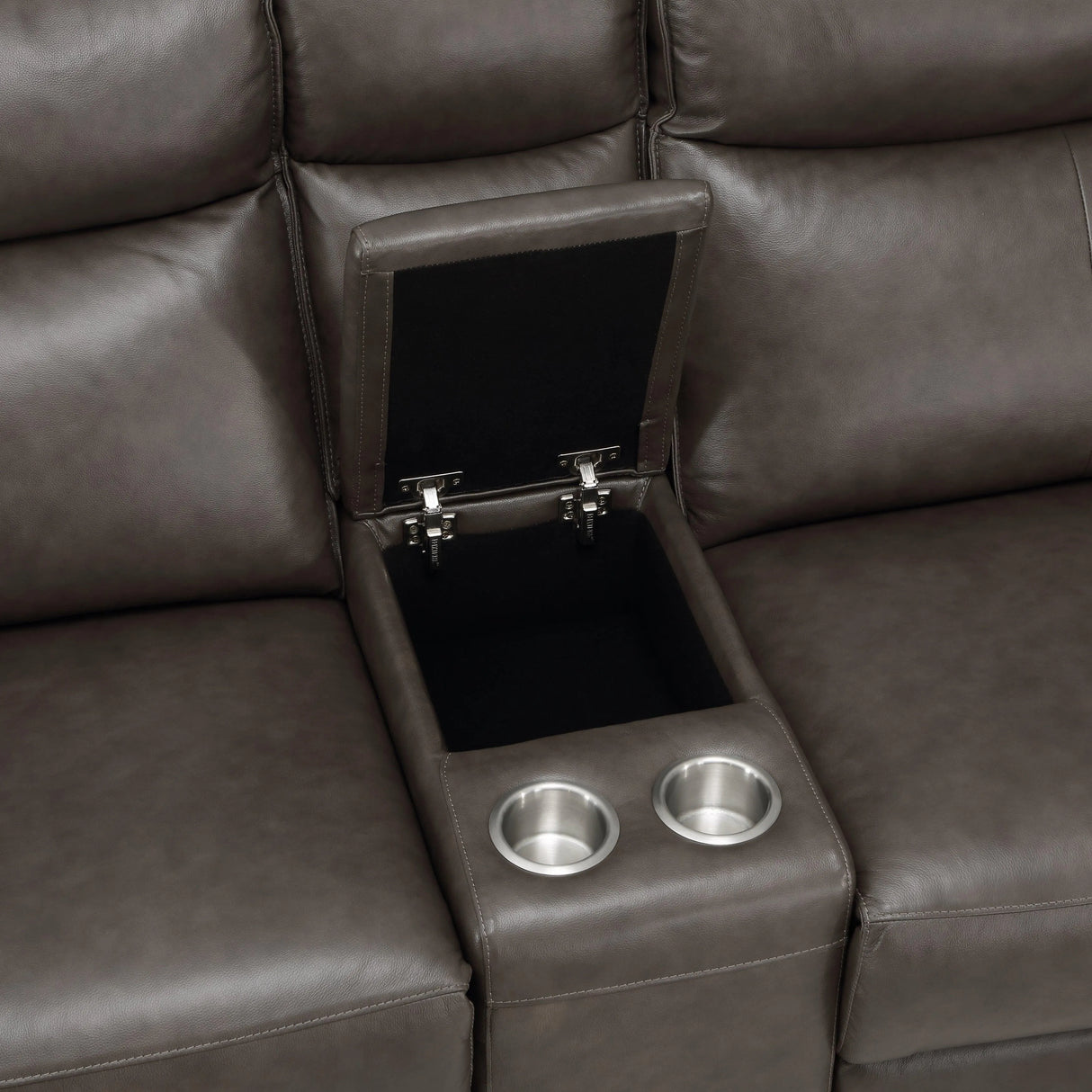 Maroni Dark Brown Leather 6-Piece Modular Power Reclining Sectional by Homelegance at Eve Furniture