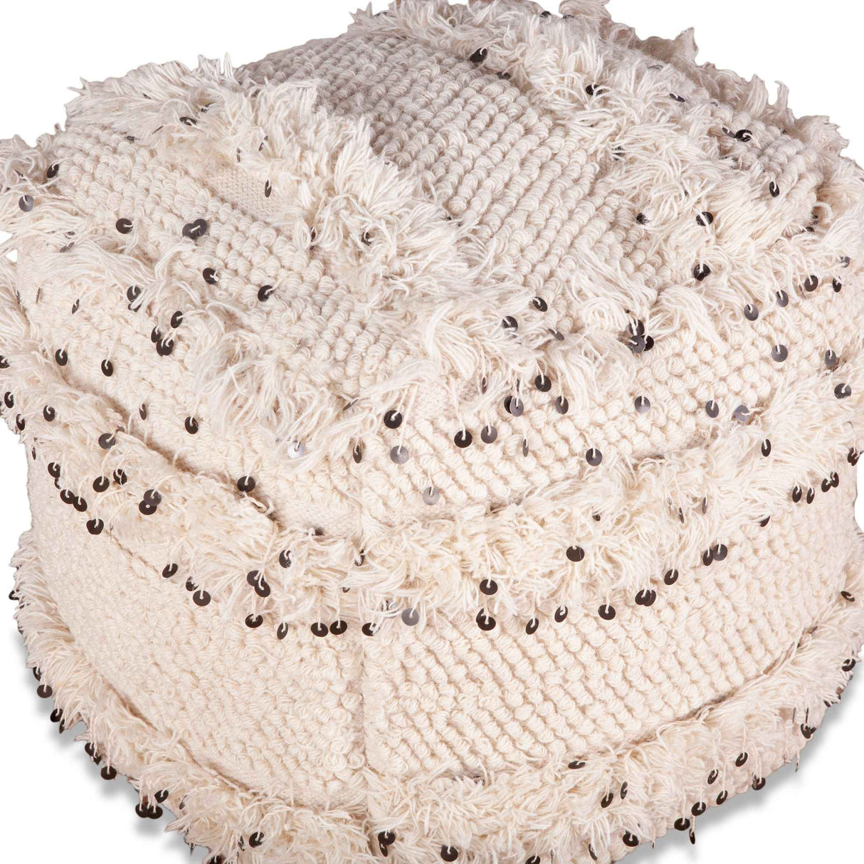 Marrakech 18" Accent Ottoman in Moroccan Sequined by Home Trends & Design at Eve Furniture
