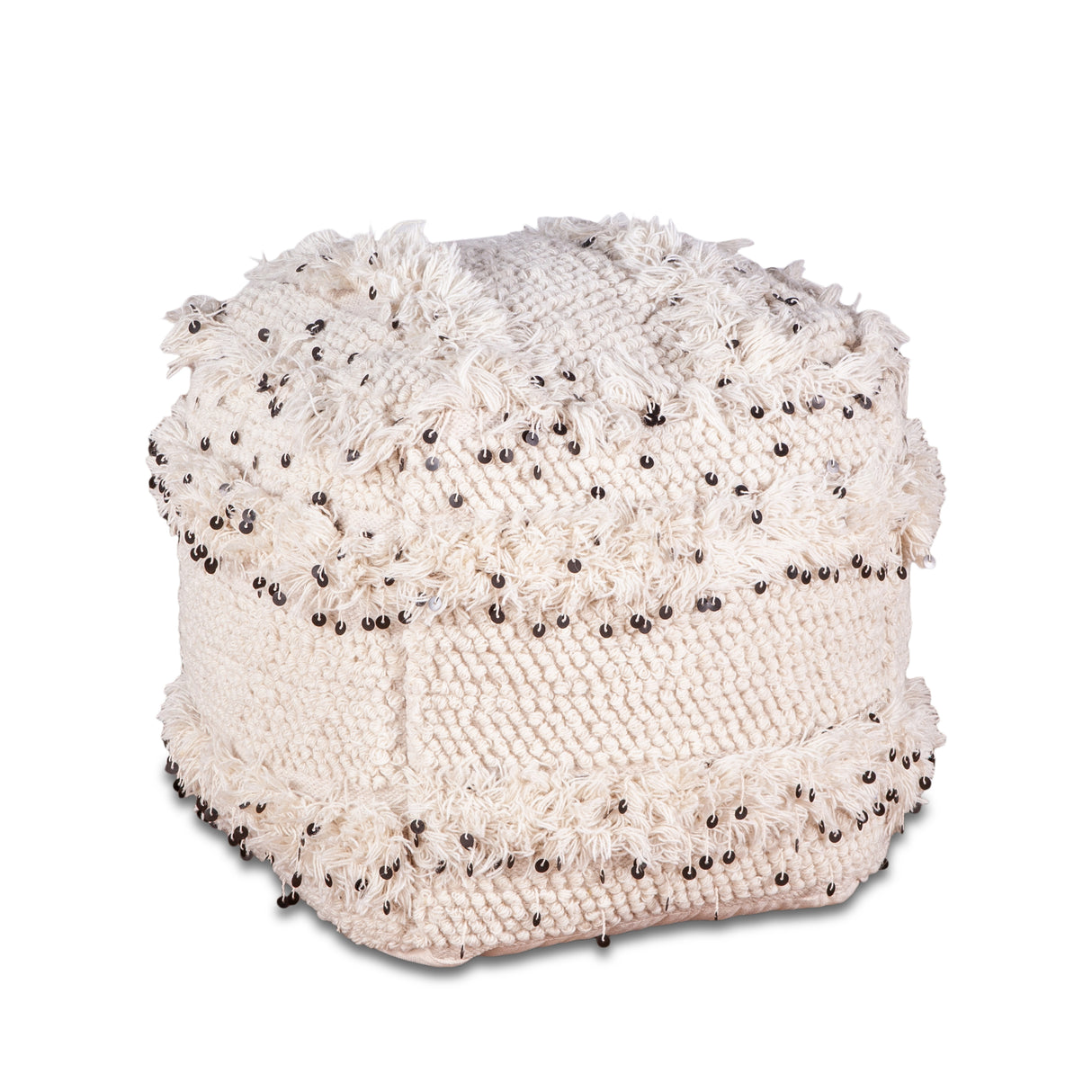 Marrakech 18" Accent Ottoman in Moroccan Sequined by Home Trends & Design at Eve Furniture