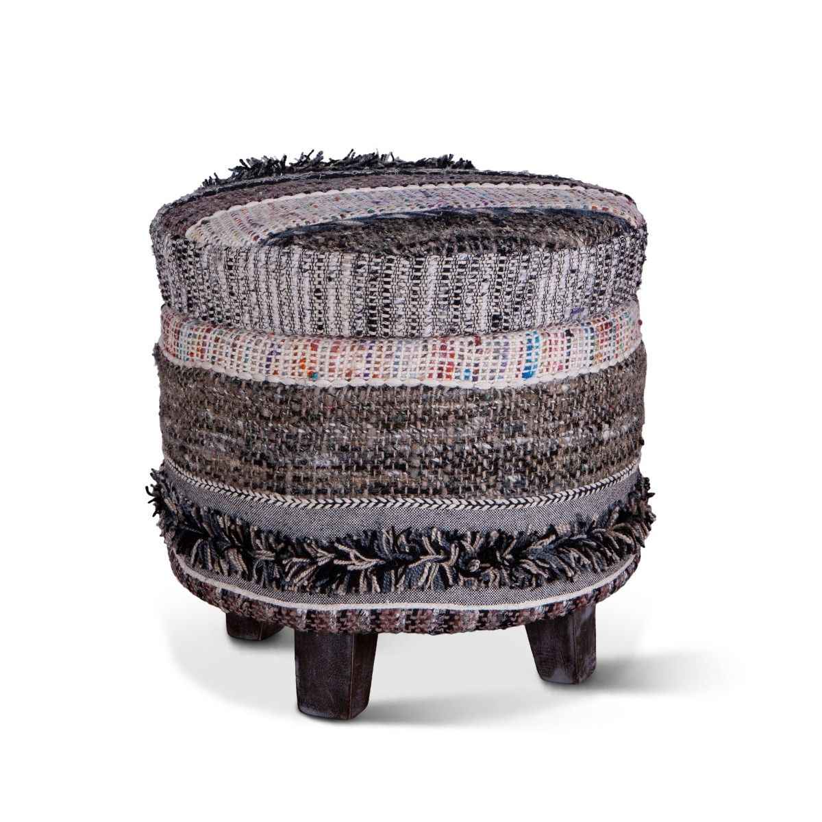 Marrakech 18" Accent Storage Stool in Moroccan Fluffy Black by Home Trends & Design at Eve Furniture