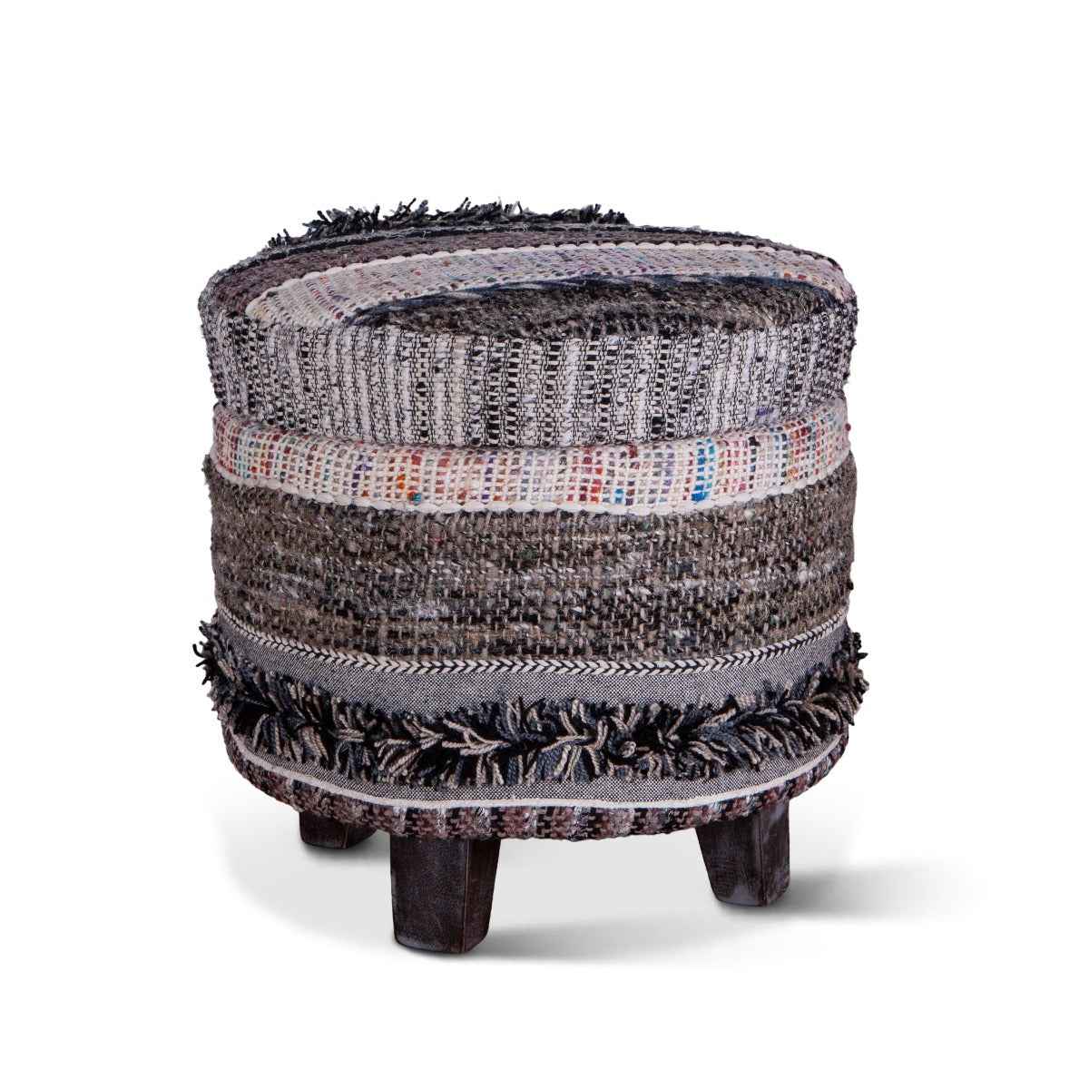 Marrakech 18" Accent Storage Stool in Moroccan Fluffy Black by Home Trends & Design at Eve Furniture