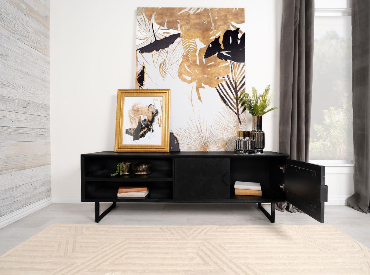 Marsden Charcoal Black 2-door Wood 70" TV Stand by Coaster at Eve Furniture
