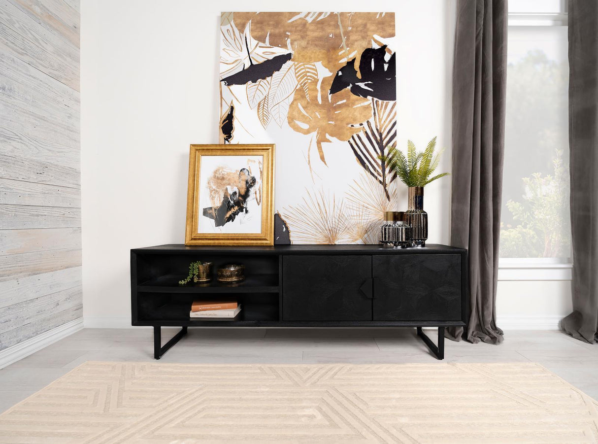 Marsden Charcoal Black 2-door Wood 70" TV Stand by Coaster at Eve Furniture