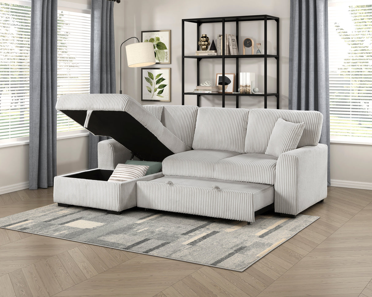 Marsh Gray 2-Piece Sectional with Left Chaise by Homelegance at Eve Furniture