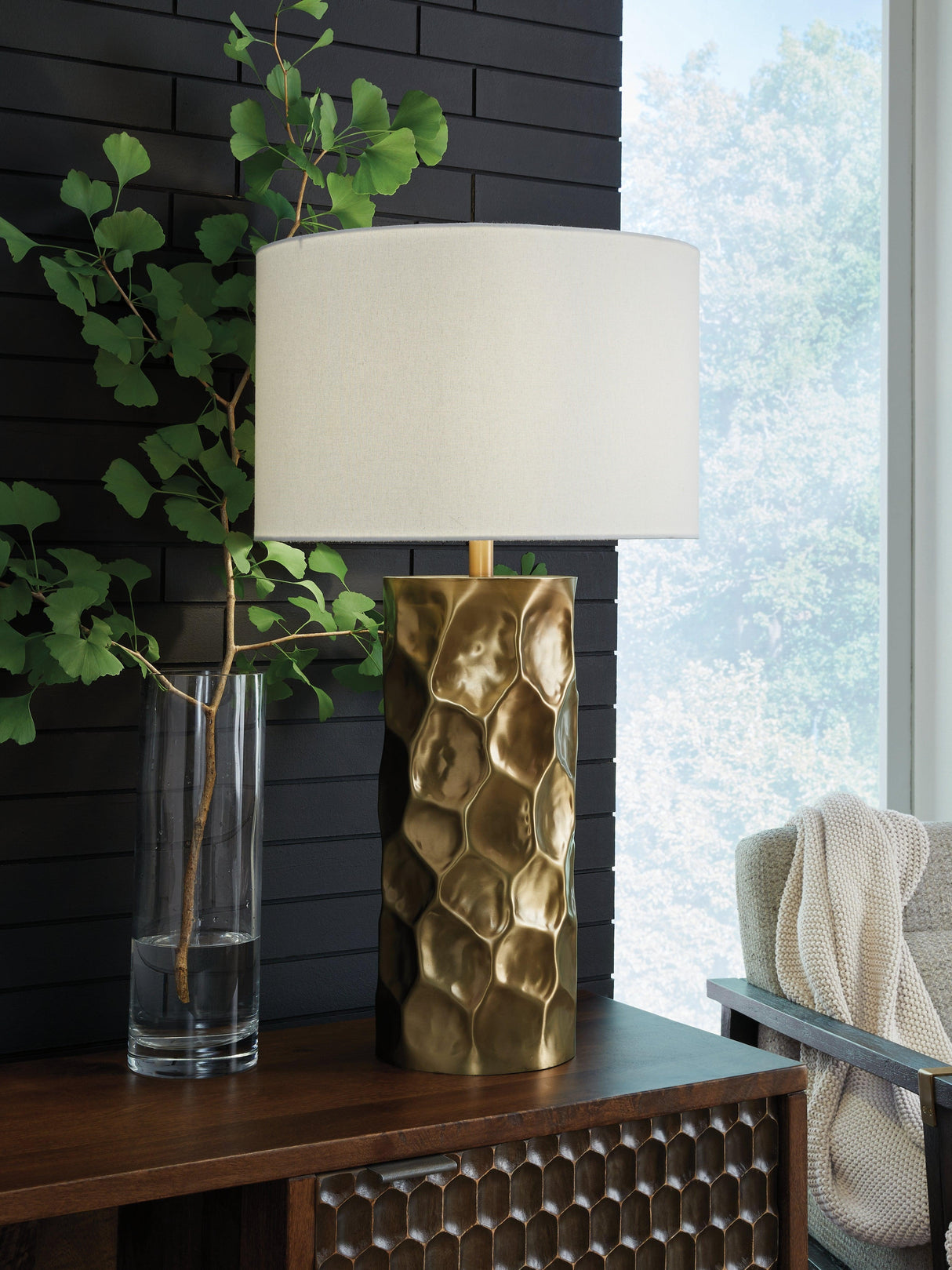Marshawn Gold Finish Table Lamp by Ashley at Eve Furniture