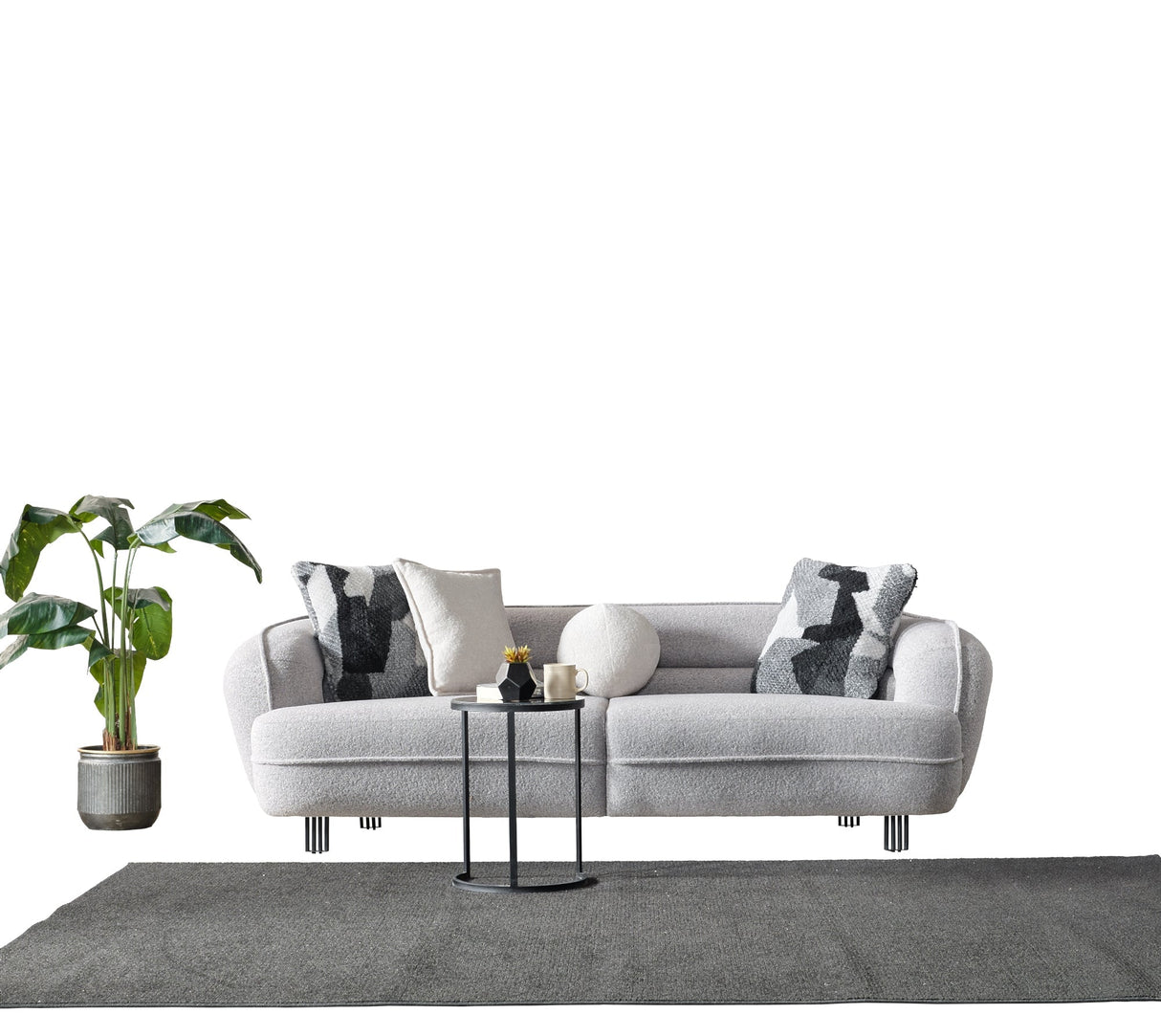 Marsilya Gray 4-Piece Living Room Set (2 Sofa & 2 Chair) by Furnia at Eve Furniture