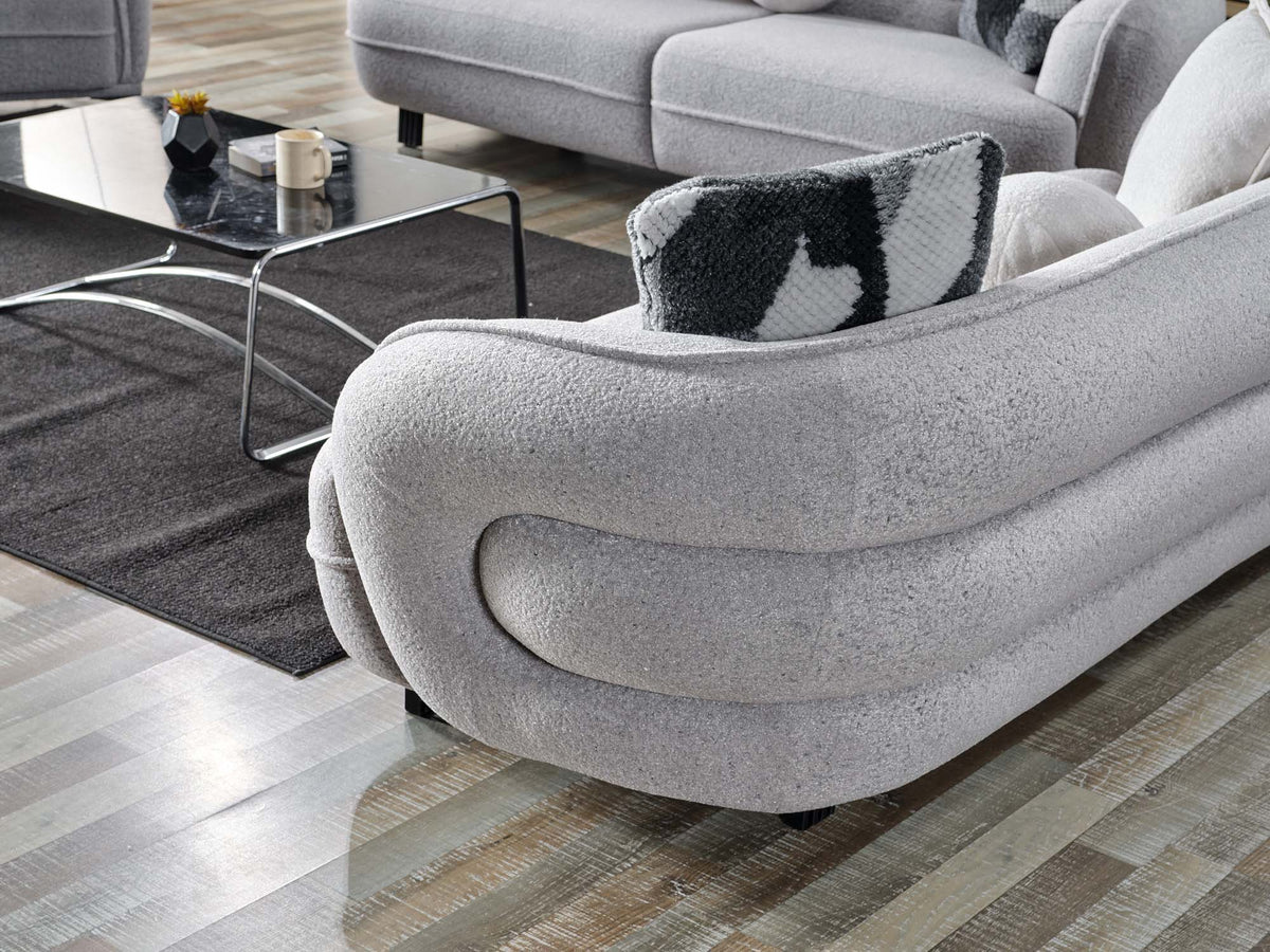 Marsilya Grey 4-pieces Livingroom Set by Furnia at Eve Furniture