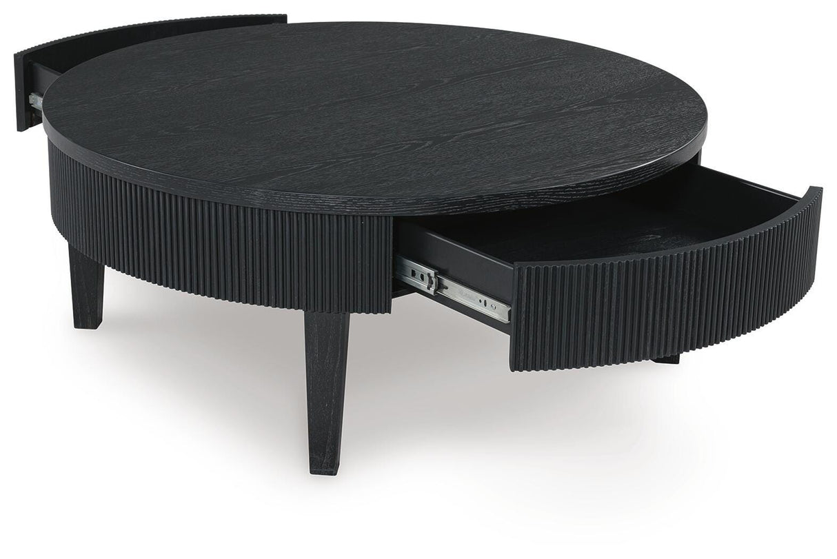 Marstream Black Coffee Table and End Table by Ashley at Eve Furniture