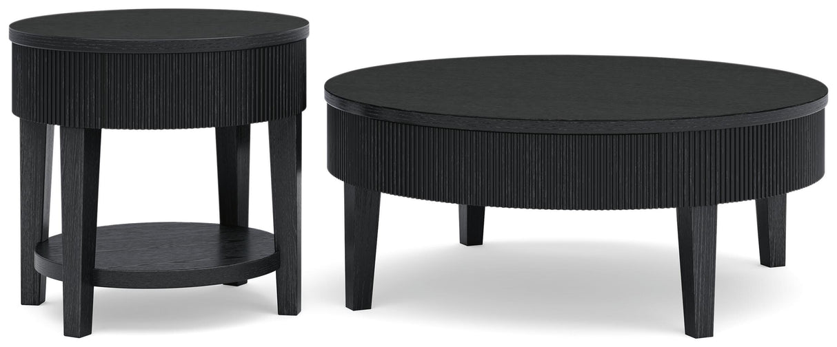 Marstream Black Coffee Table and End Table by Ashley at Eve Furniture