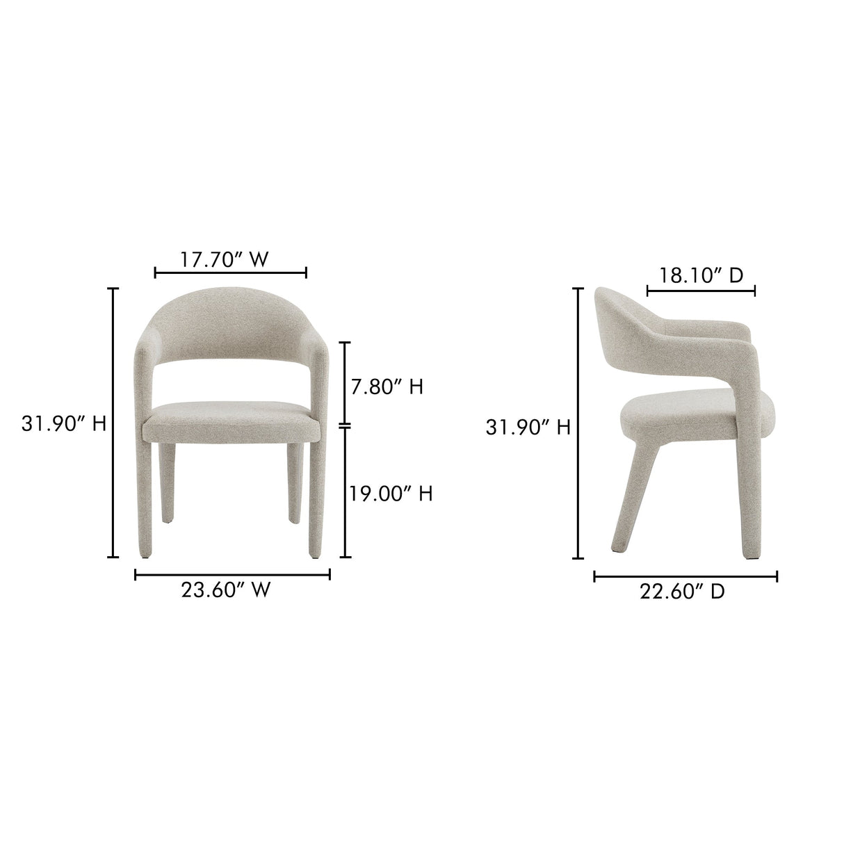 Martens Beige Dining Chair by MOES at Eve Furniture