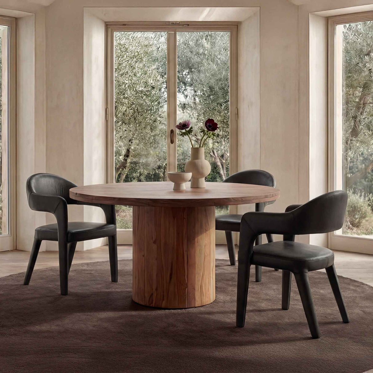 Martens Black Leather Dining Chair by Moe's Home at Eve Furniture