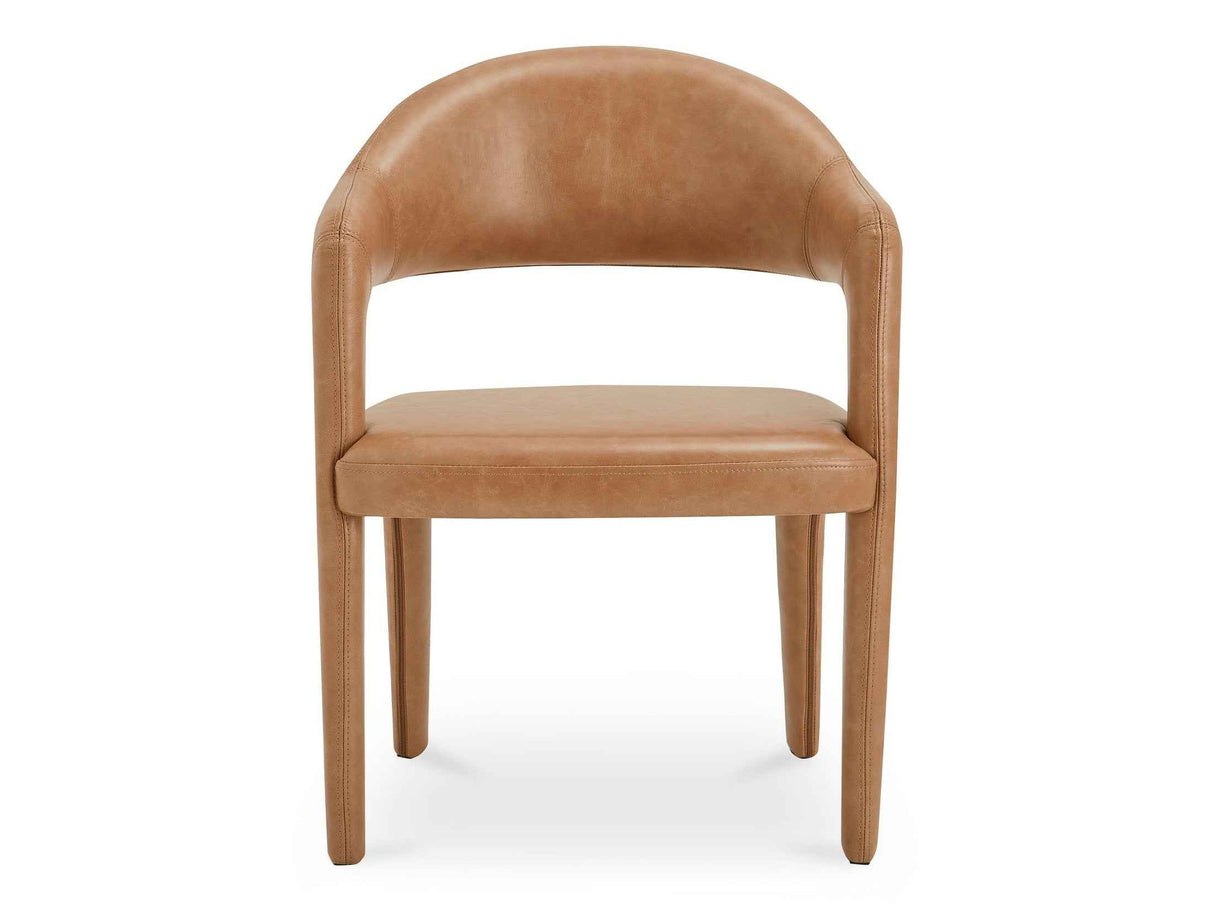Martens Brown Leather Dining Chair by Moe's Home at Eve Furniture
