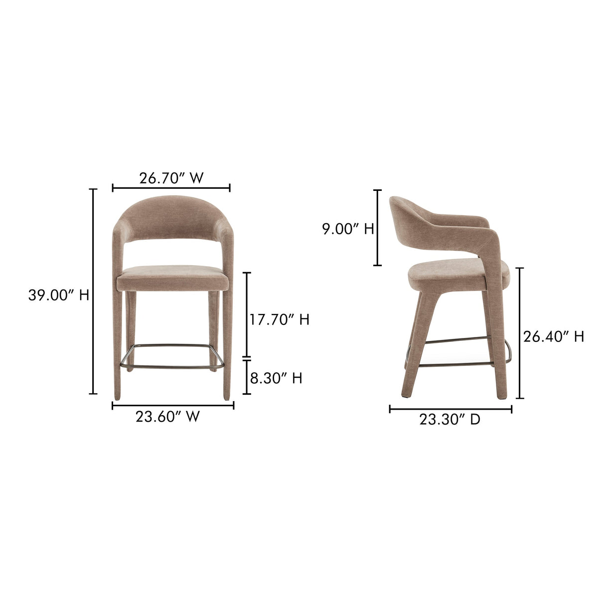 Martens Camel Counter Stool by MOES at Eve Furniture