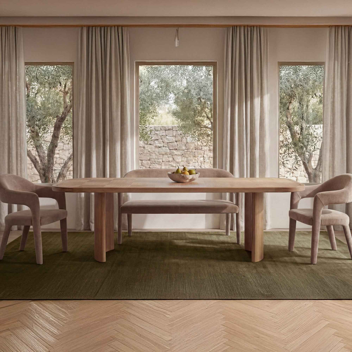 Martens Camel Dining Bench by Moe's Home at Eve Furniture