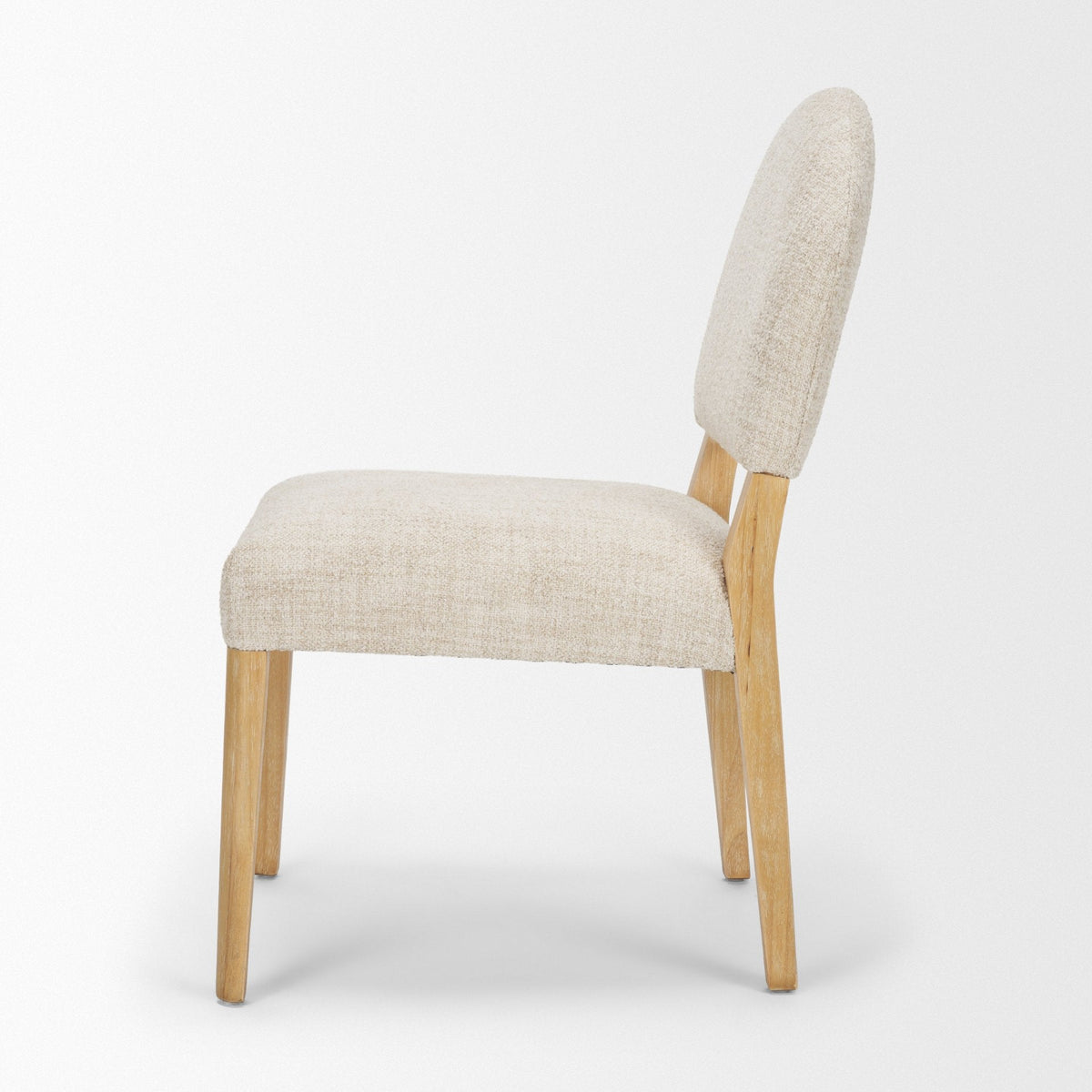 Martie Rounded Back Dining Side Chair | Oatmeal Fabric w/ Wood, Set of 2 by Mercana at Eve Furniture