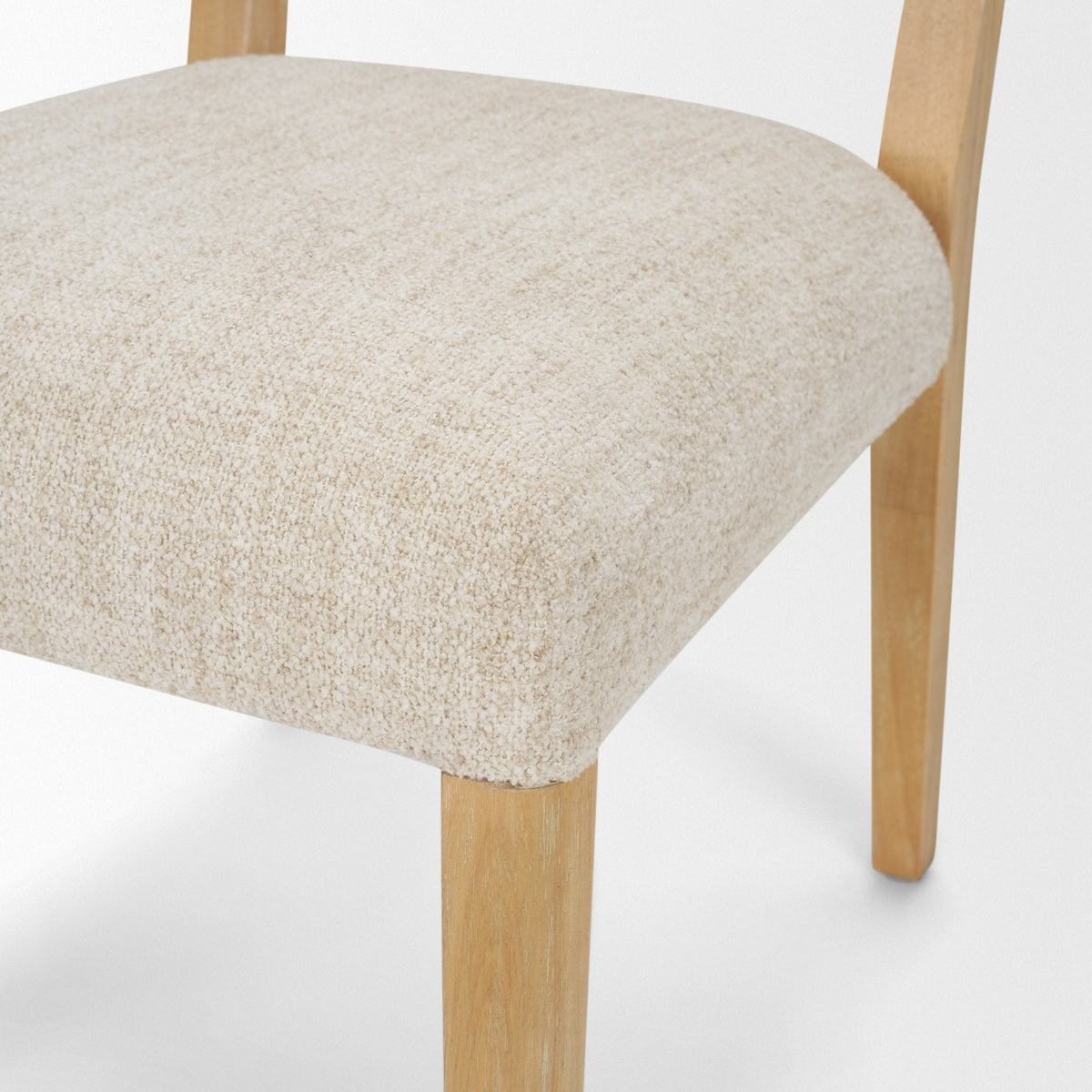 Martie Rounded Back Dining Side Chair | Oatmeal Fabric w/ Wood, Set of 2 by Mercana at Eve Furniture