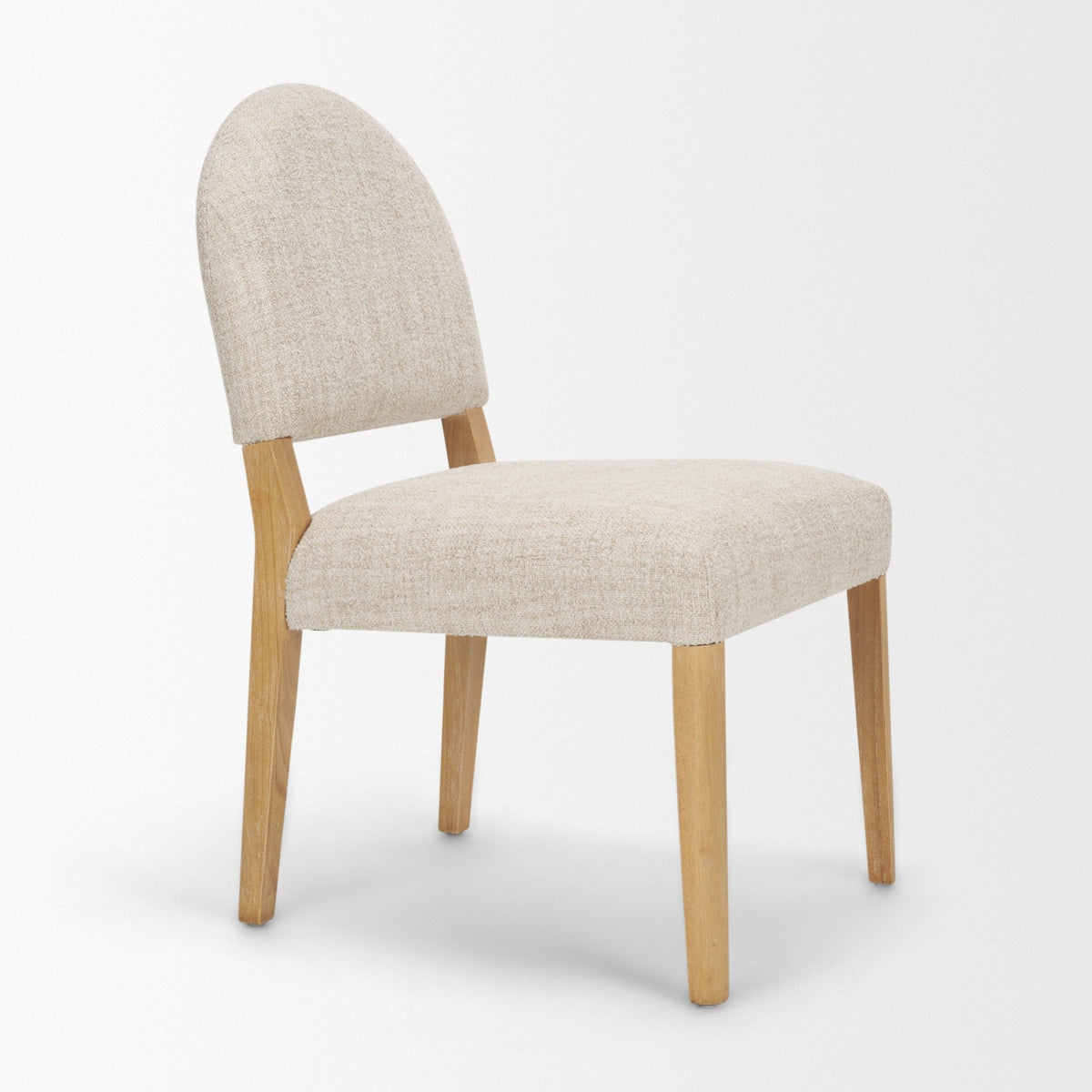 Martie Rounded Back Dining Side Chair | Oatmeal Fabric w/ Wood, Set of 2 by Mercana at Eve Furniture