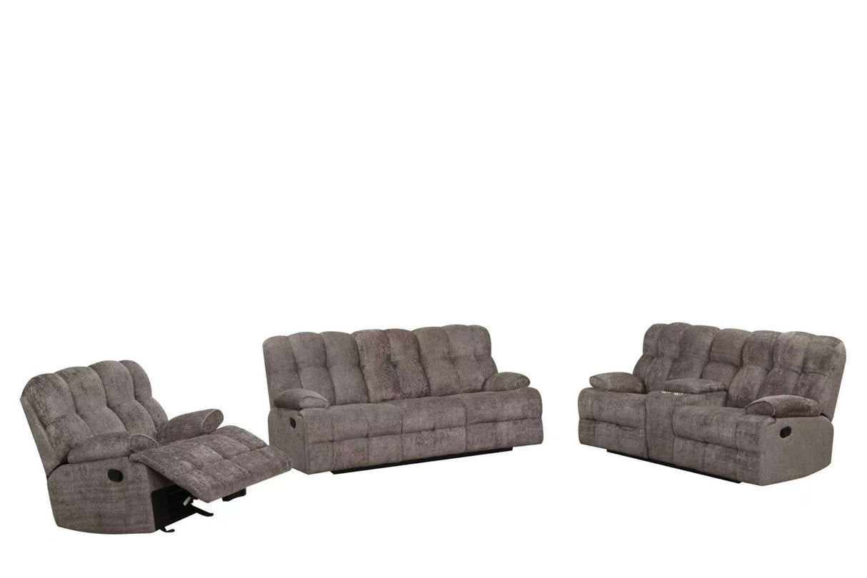 Martina Brown 3-Piece Reclining Set by Happy Homes at Eve Furniture