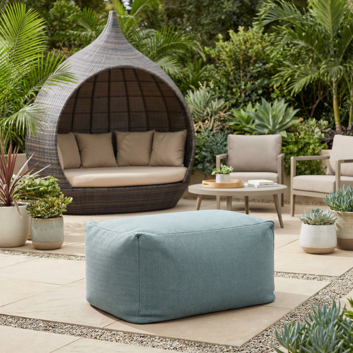 Martinique Brown & Beige Outdoor Beach Daybed by Zuomod at Eve Furniture