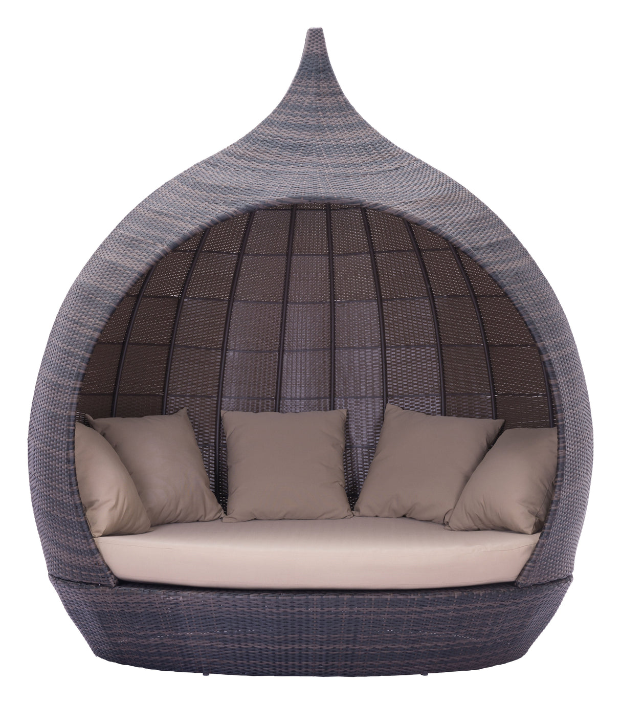 Martinique Brown & Beige Outdoor Beach Daybed by Zuomod at Eve Furniture