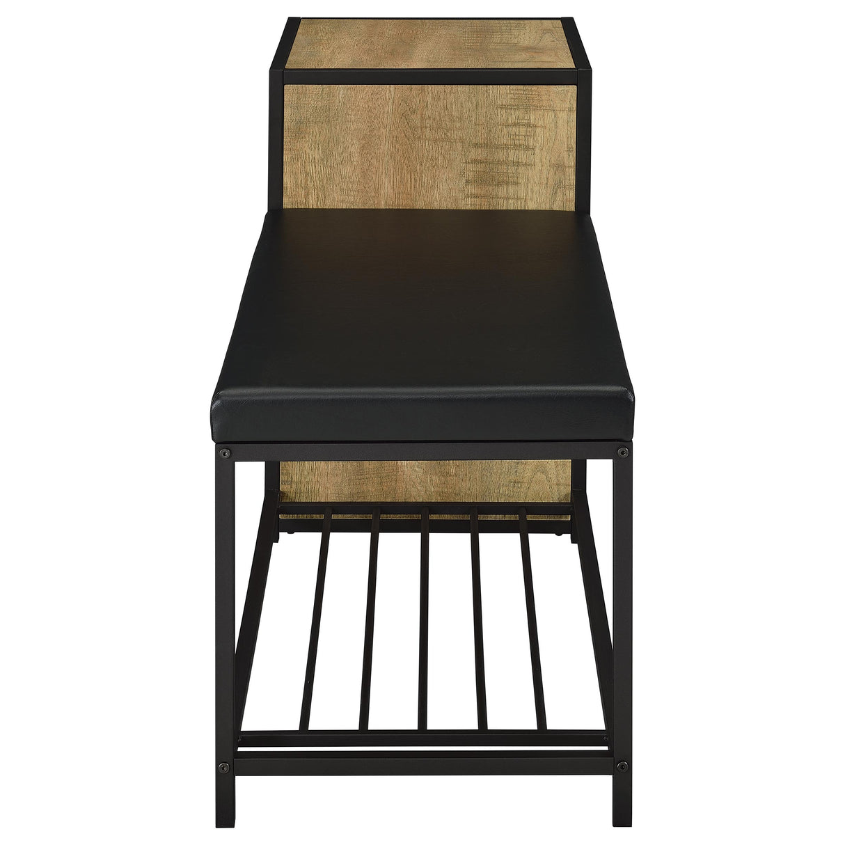 Martino Mango and Black Shoe Storage Entryway Bench with Cabinet by Coaster at Eve Furniture