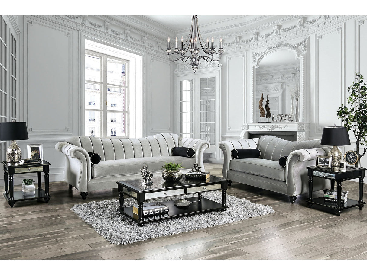 Marvin Pewter Sofa & Loveseat by Furniture of America at Eve Furniture