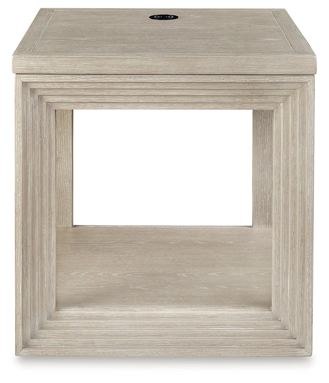 Marxhart Bisque End Table by Ashley at Eve Furniture