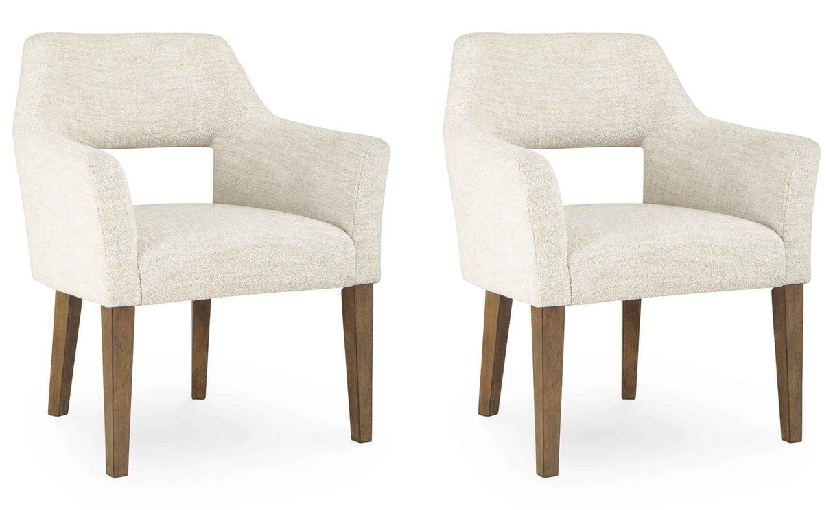 Marxmore Beige/Brown Dining Arm Chair, Set of 2 by Ashley at Eve Furniture