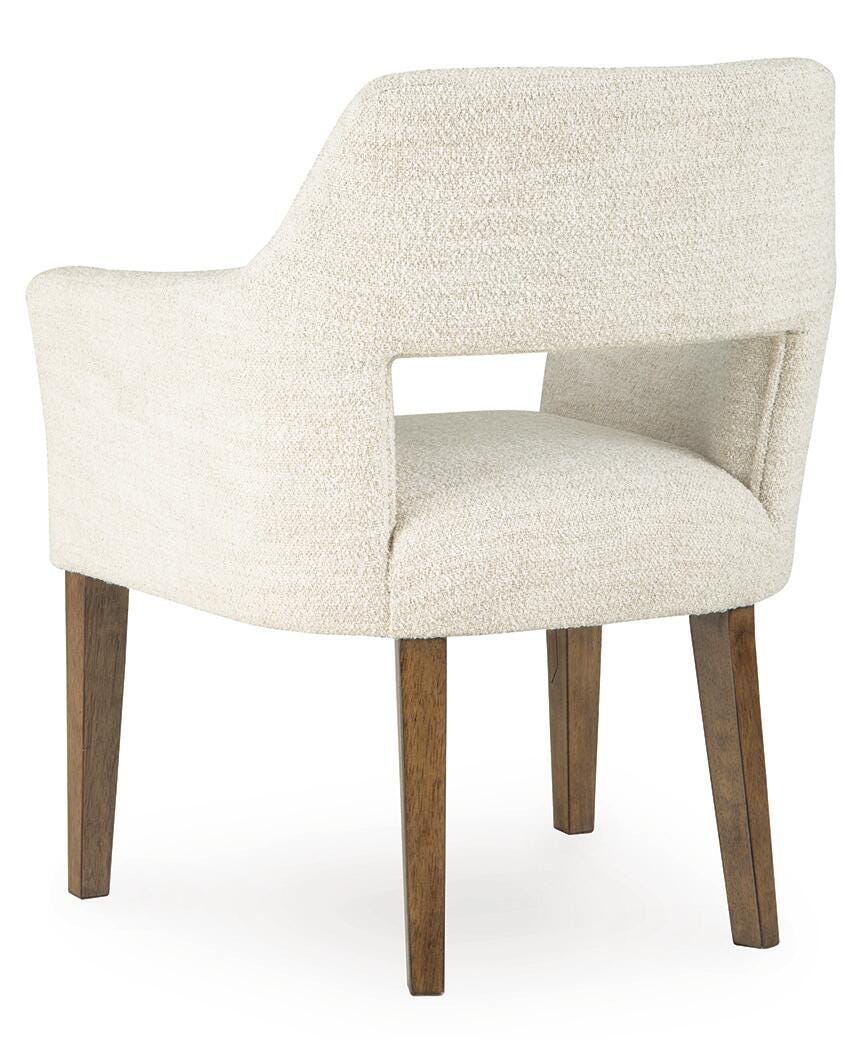 Marxmore Beige/Brown Dining Arm Chair, Set of 2