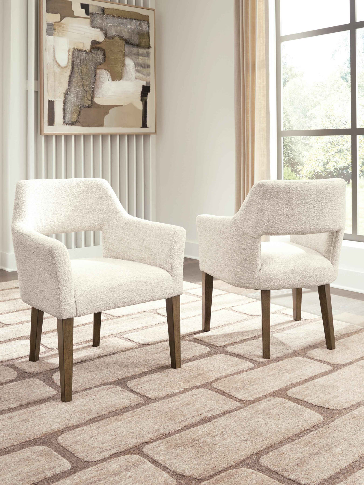 Marxmore Beige/Brown Dining Arm Chair, Set of 2 by Ashley at Eve Furniture