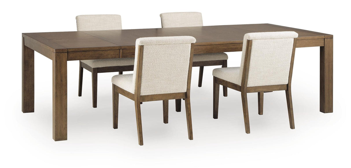 Marxmore Beige/Brown Extendable Dining Room Set