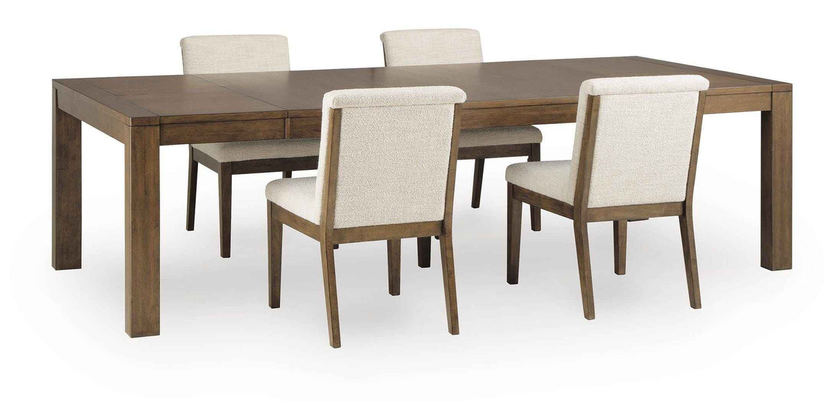 Marxmore Beige/Brown Extension Dining Table and 4 Chairs by Ashley at Eve Furniture