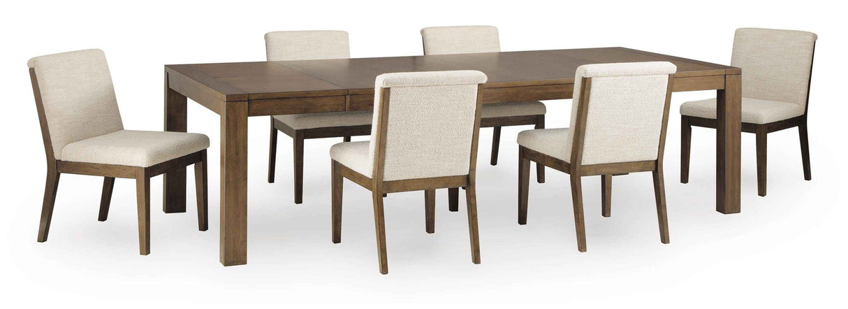 Marxmore Beige/Brown Extension Dining Table and 6 Chairs by Ashley at Eve Furniture