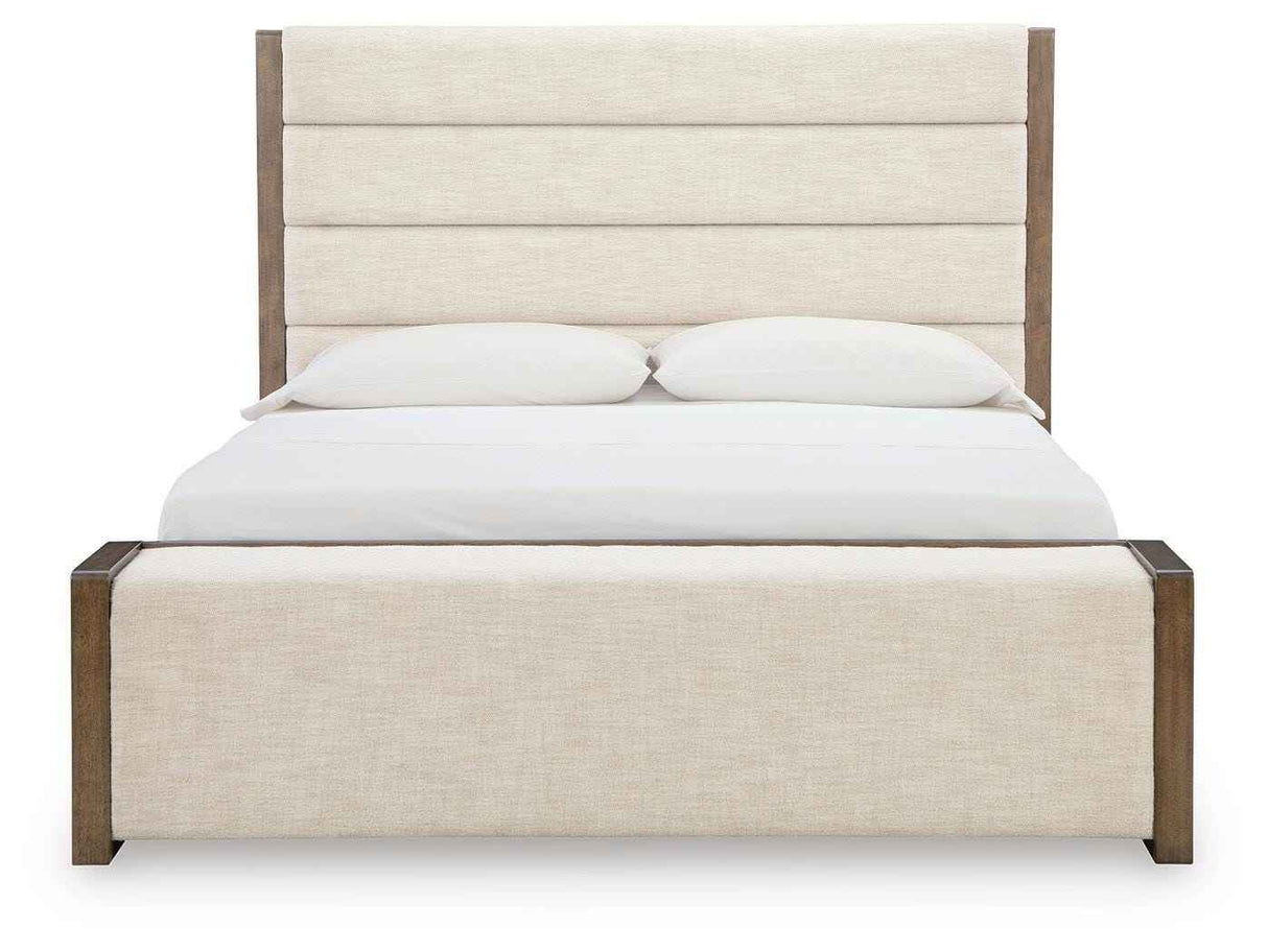 Marxmore Brown California King Upholstered Storage Bed by Ashley at Eve Furniture
