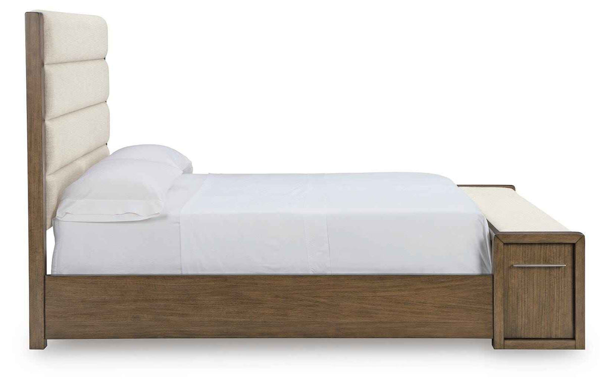 Marxmore Brown Queen Upholstered Storage Bed by Ashley at Eve Furniture