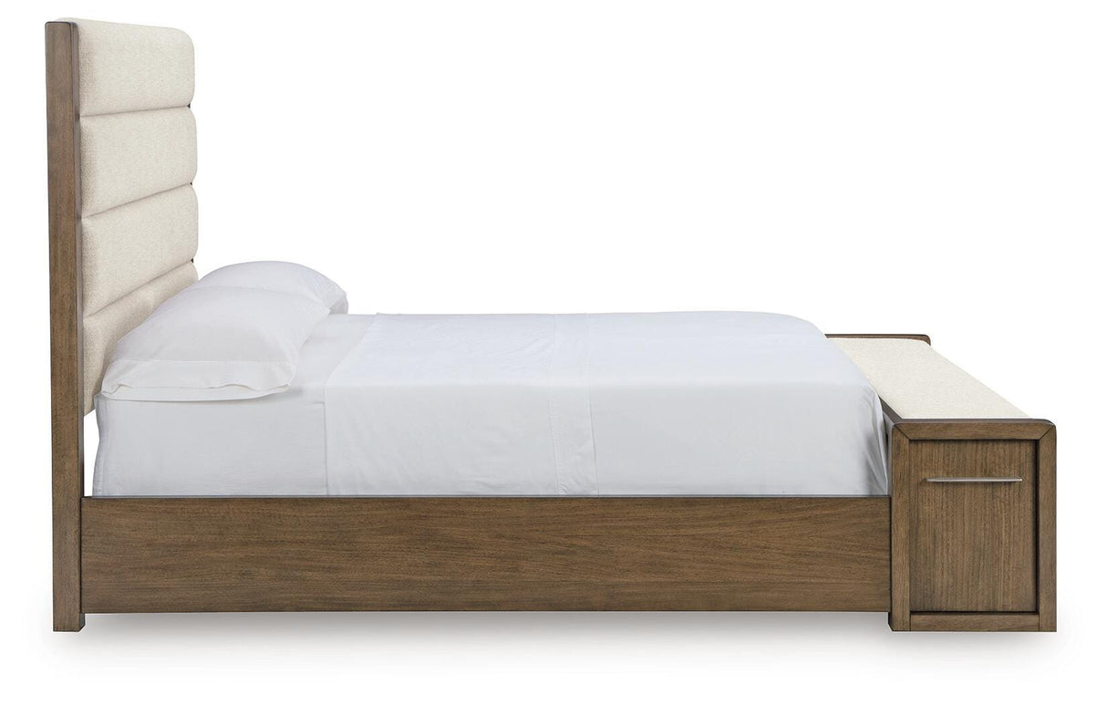 Marxmore Brown Upholstered Storage Panel Bedroom Set by Ashley at Eve Furniture