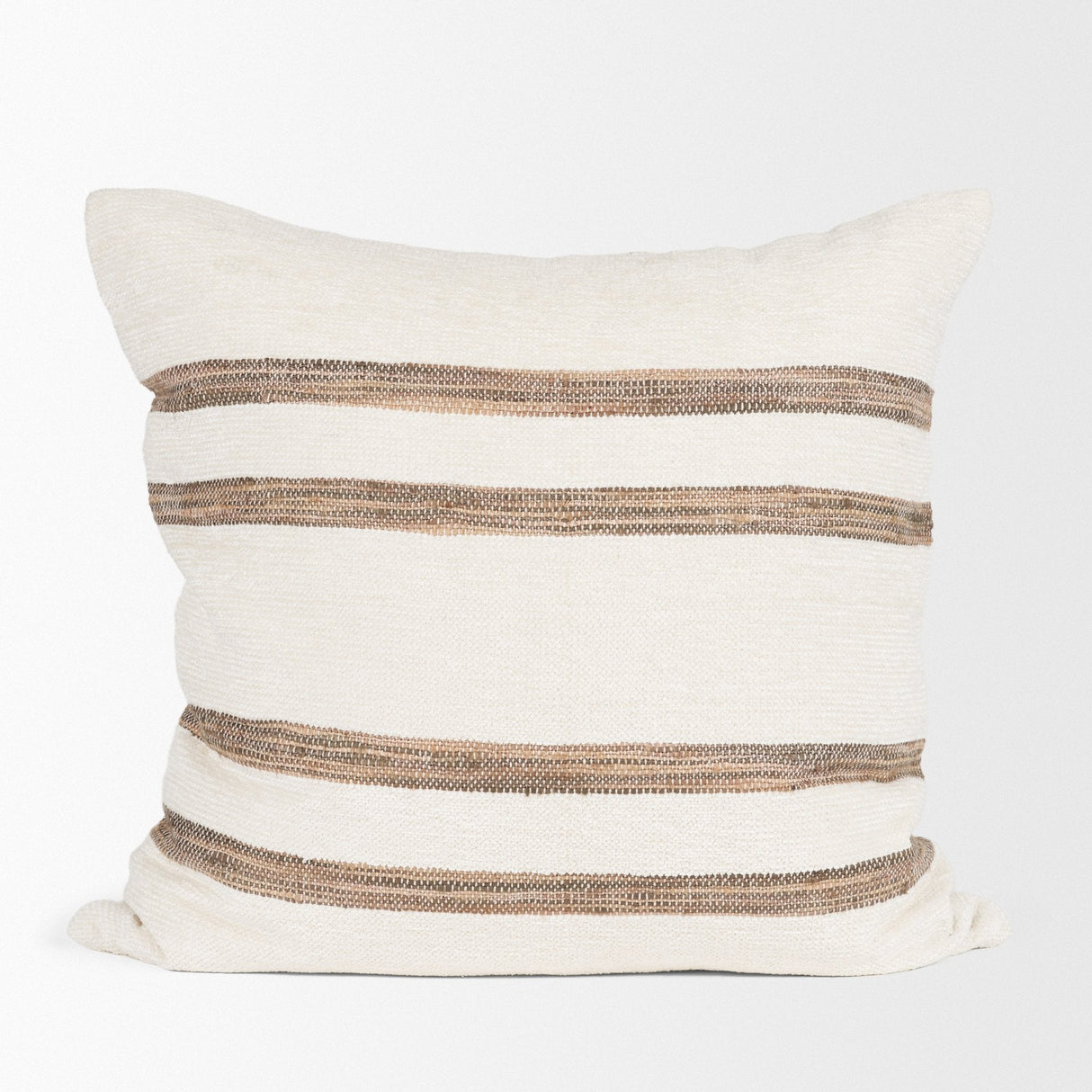 Maryn Square Cream w/ Brown Stripes Decorative Pillow Cover by Mercana at Eve Furniture