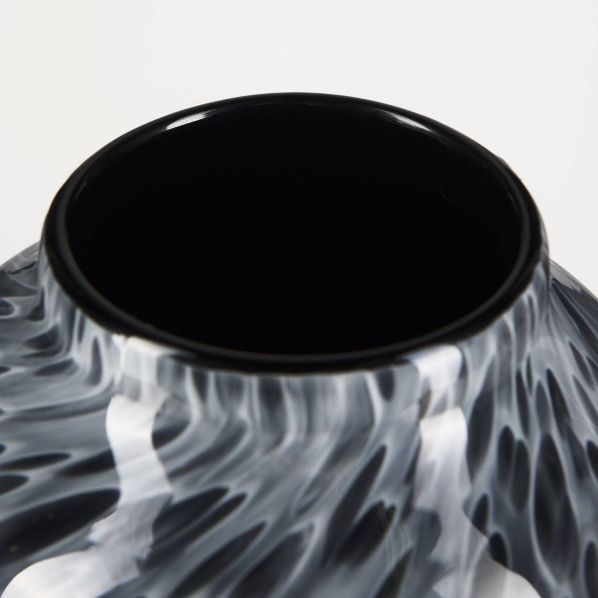 Masai Medium Black Mottled Glass Vase by Mercana at Eve Furniture