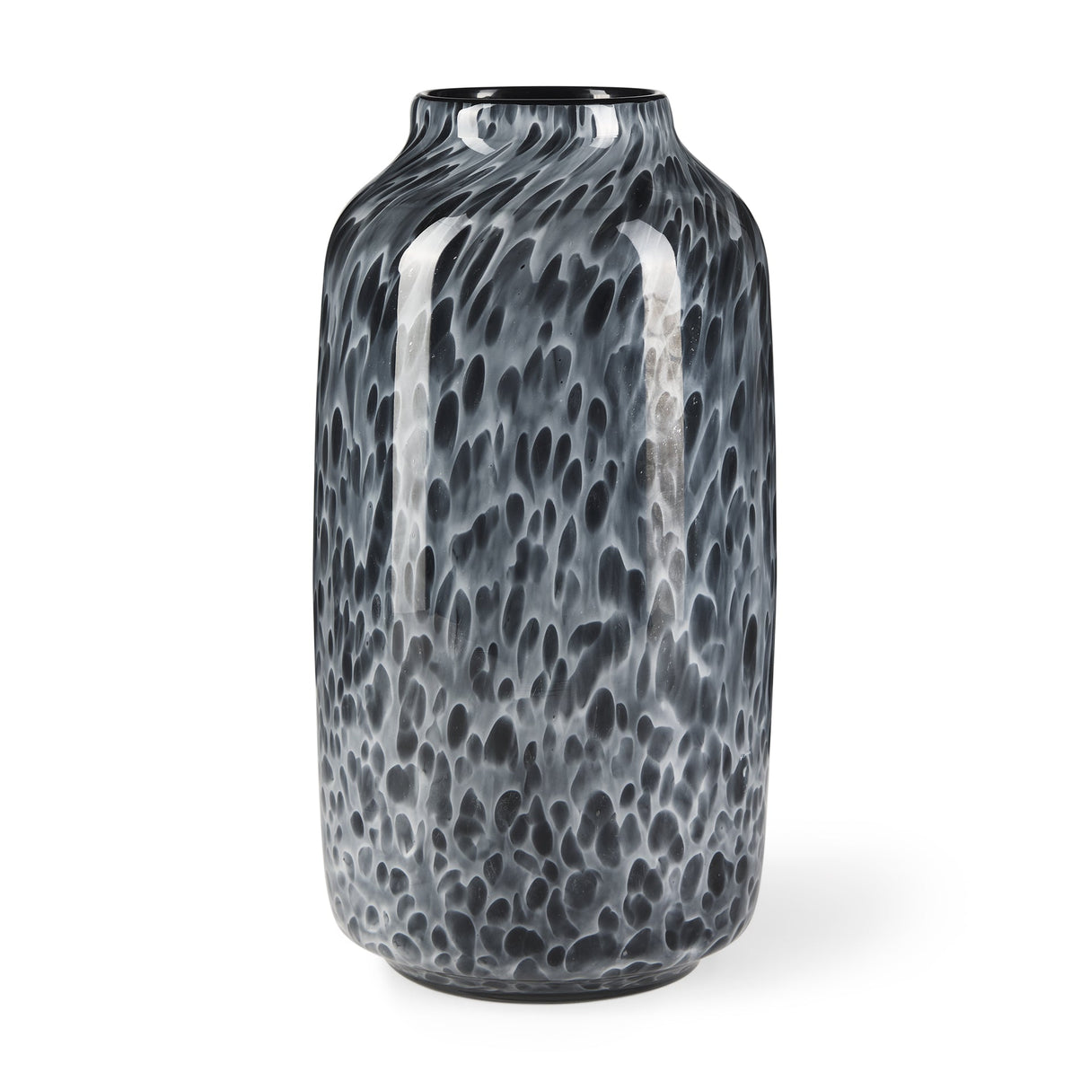 Masai Medium Black Mottled Glass Vase by Mercana at Eve Furniture
