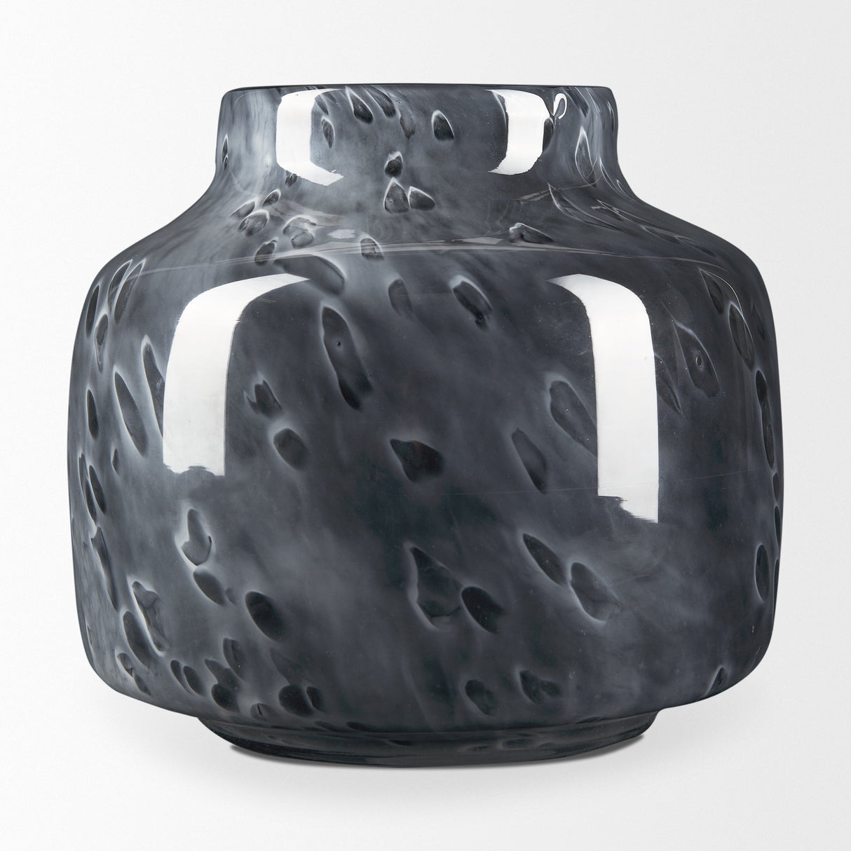 Masai Small Black Mottled Glass Vase by Mercana at Eve Furniture