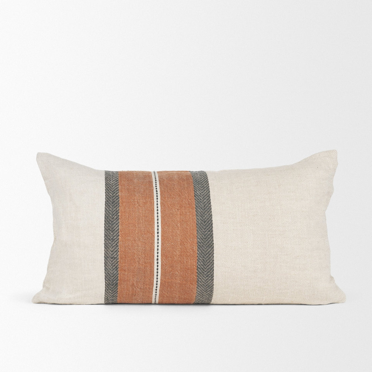 Mason 14x26 Cream w/ Orange Stripe Decorative Pillow Cover by Mercana at Eve Furniture
