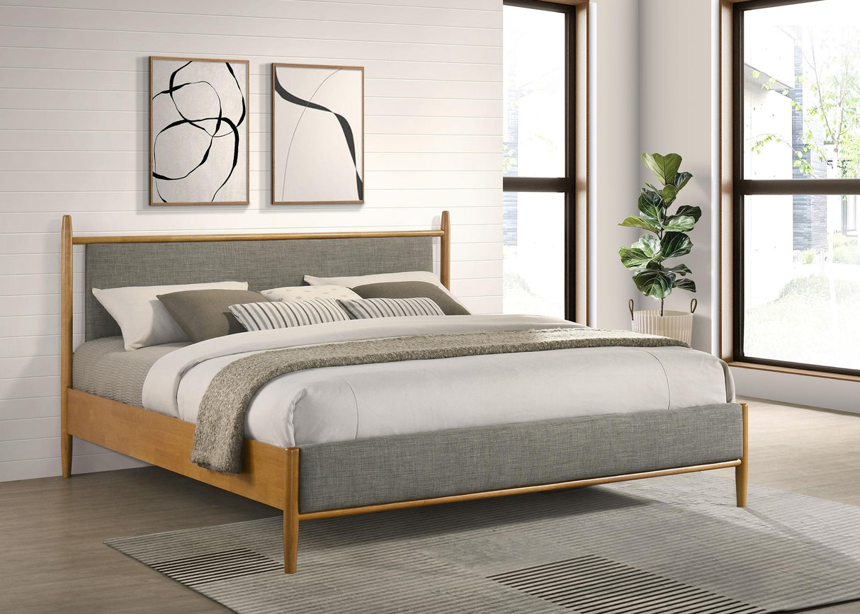 Mason Light Brown 46-inch Eastern King Panel Platform Bed by Coaster at Eve Furniture