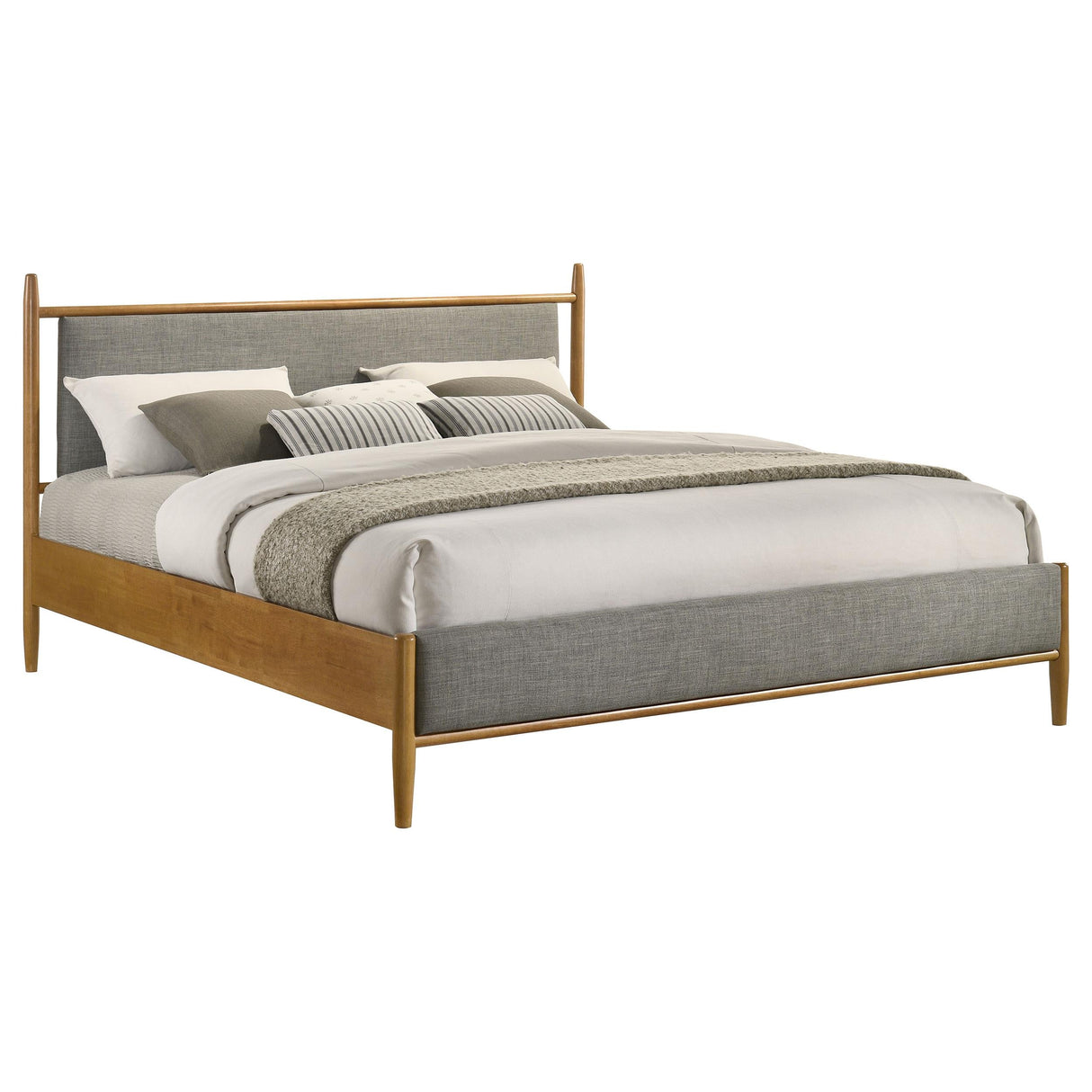 Mason Light Brown 46-inch Eastern King Panel Platform Bed by Coaster at Eve Furniture