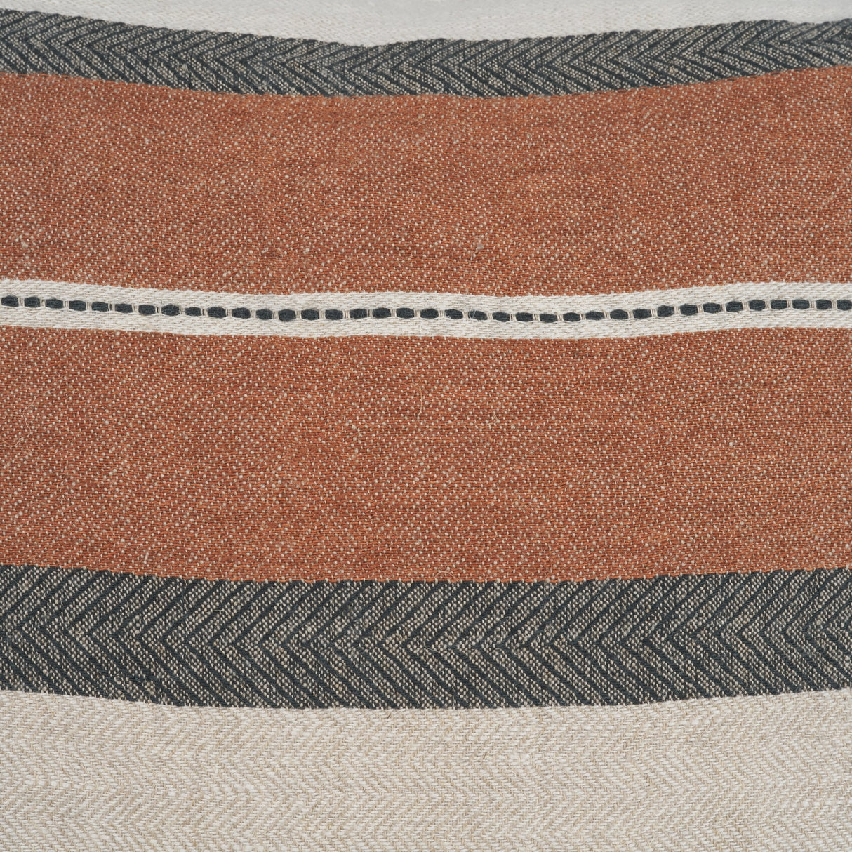 Mason Square Cream w/ Orange Stripe Decorative Pillow Cover by Mercana at Eve Furniture