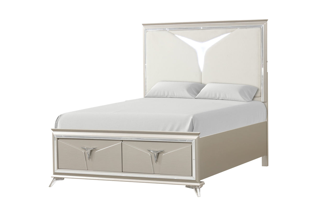 Master Queen Champagne Storage Bedroom Set by Happy Homes at Eve Furniture