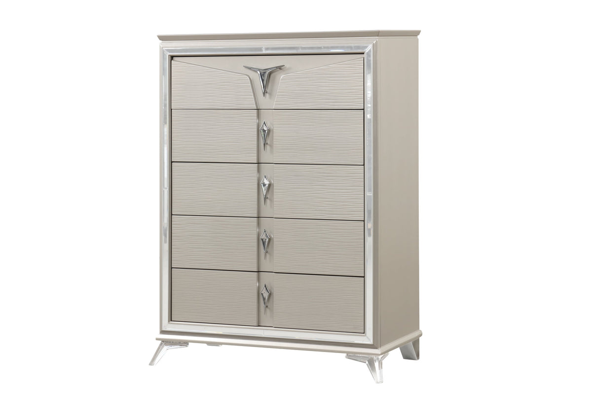 Master Queen Champagne Storage Bedroom Set by Happy Homes at Eve Furniture