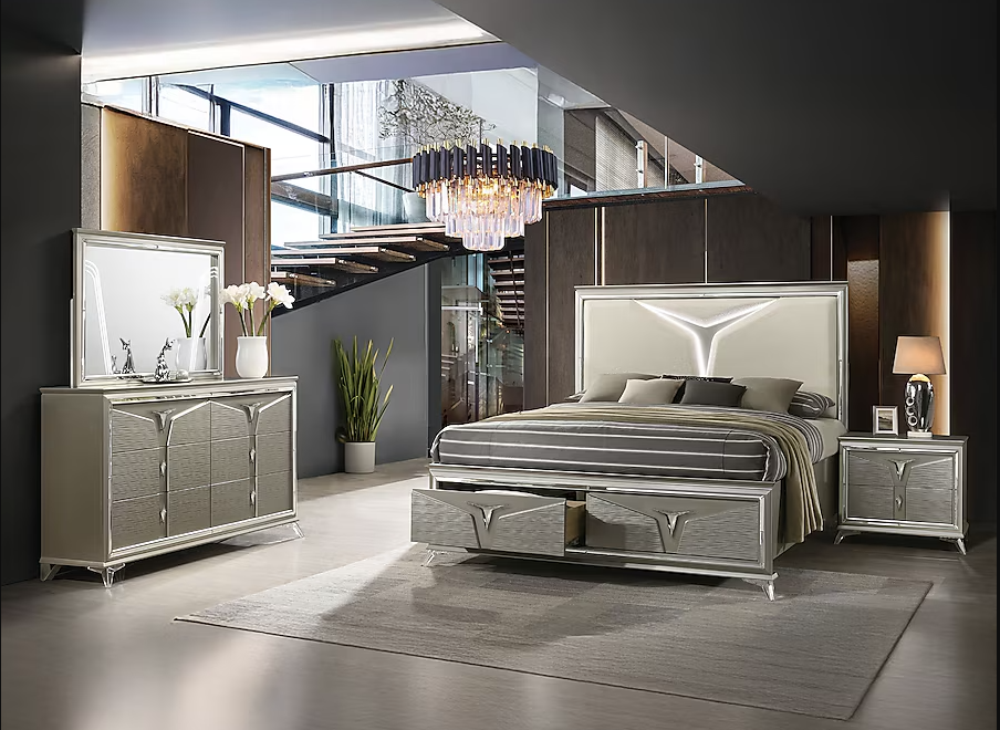 Master Champagne Storage Bedroom Set by Happy Homes at Eve Furniture
