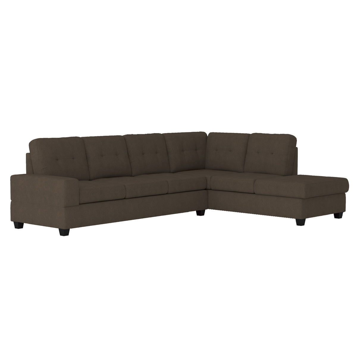 Maston Chocolate 3-Piece Reversible Sectional with Drop-Down Cup Holders and Storage Ottoman by Homelegance at Eve Furniture